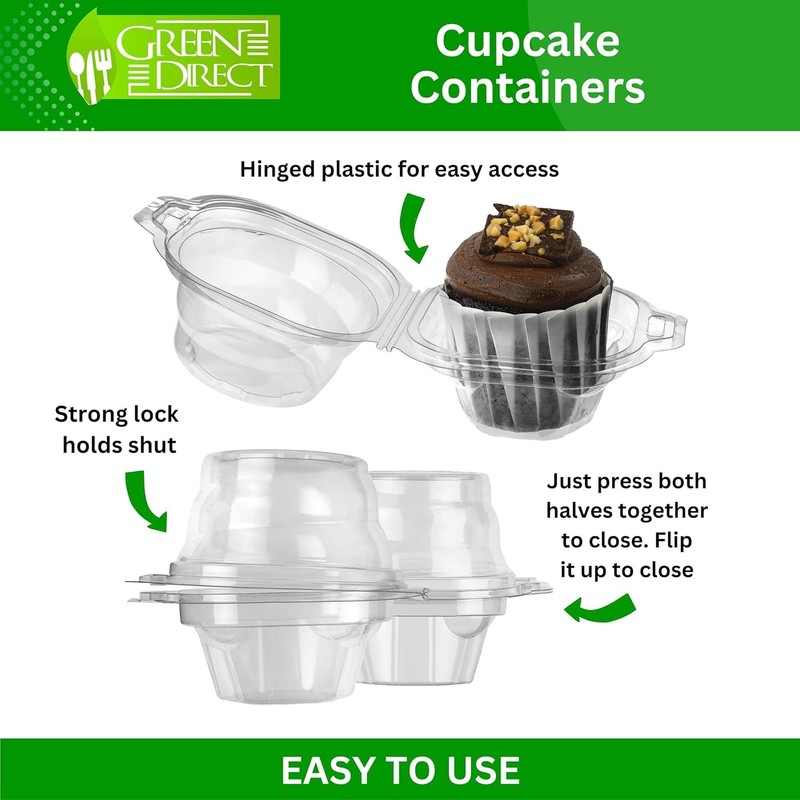 Clear Stackable Cupcake Boxes Disposable Individual Cupcake Containers Airtig... gallery