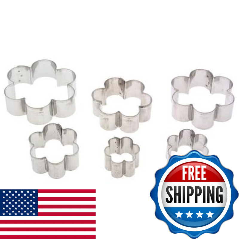 Harq9 Ateco Plain Edge Daisy Cutters In Graduated Sizes Stainless Steel 6 Pc