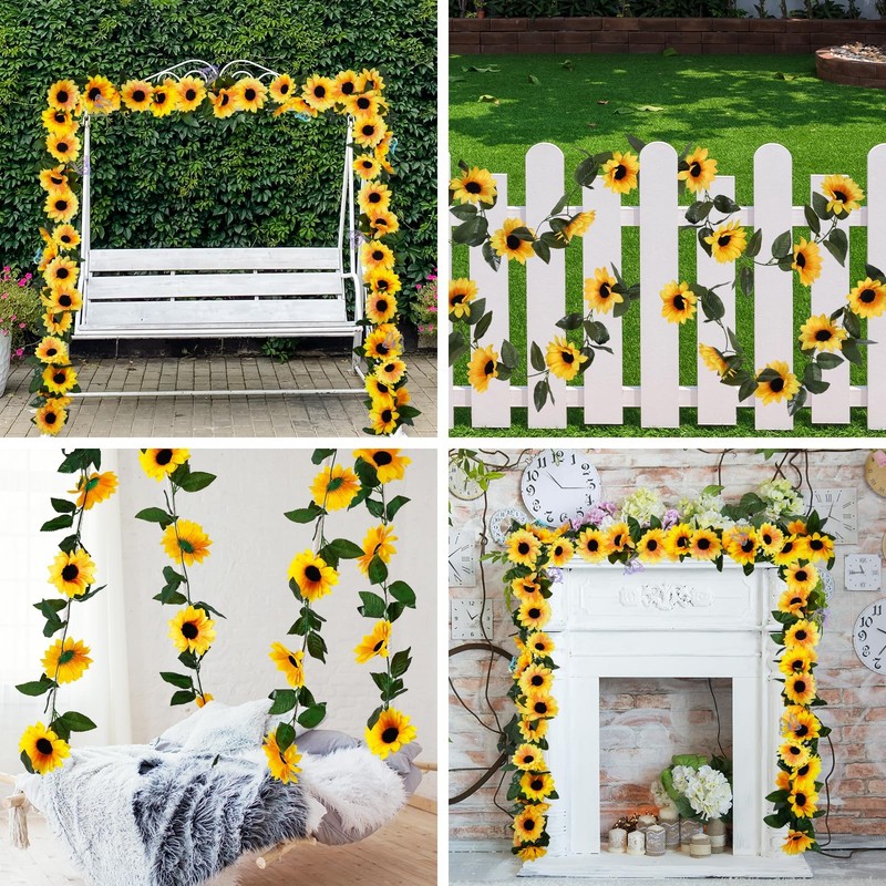 Bonbloom'S Bonblooms 4 Pack Fake Sunflowers Garland Decorsunflower Vines gallery