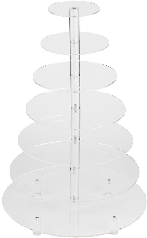 7 Tier Round Clear Maypole Wedding Birthday Acrylic Cupcake Stand 7tier Desktop gallery