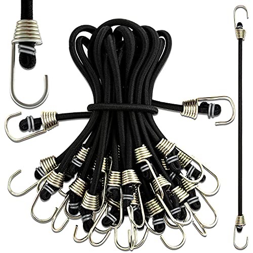 15 Pack Small Bungee Cords with Hooks, 9 Inch Rubber Stretchy Bungee Cords gallery