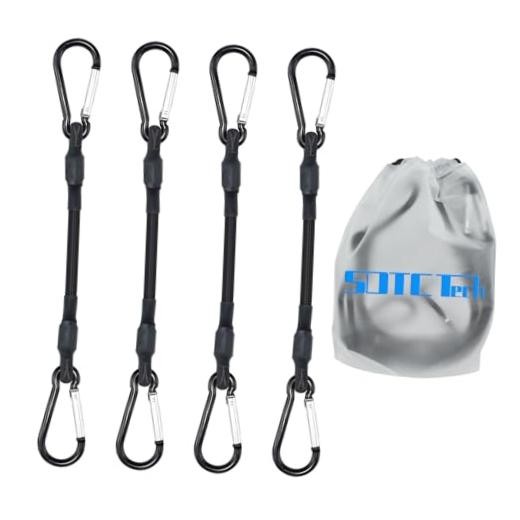 8IN Mini Short Bungee Cords with Carabiner Hooks Heavy Duty Elastic 8INCH-4PCS