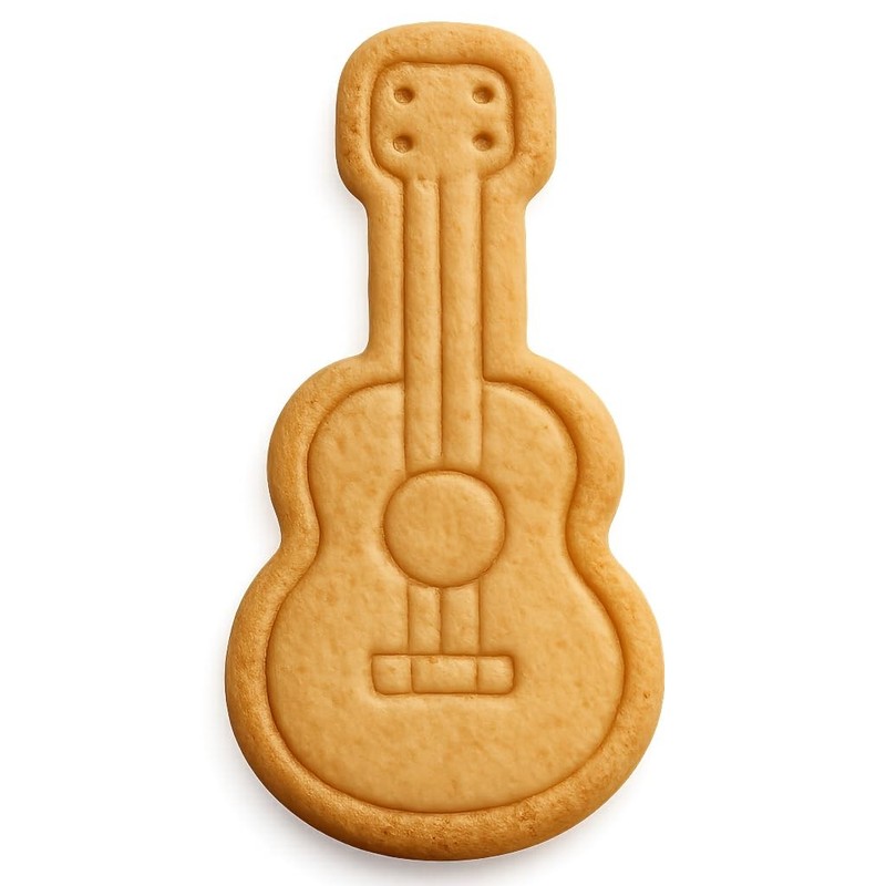 Acoustic Bass Guitar Cookie Cutter & Stamp, Fondant & Clay – 4×1.8