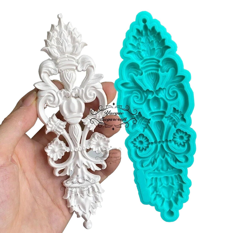 Flower Silicone Mold for Epoxy Resin Fondant DIY Baroque Scroll Curlicues Mould