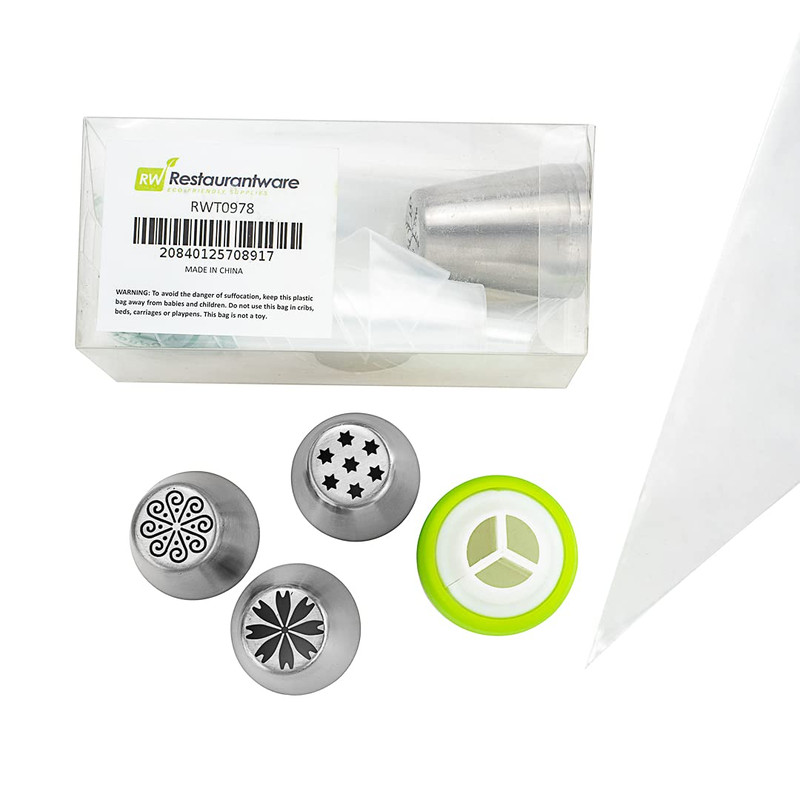 Restaurantware Pastry Tek Russian Piping Tips Set 17 Piece Durable Cake