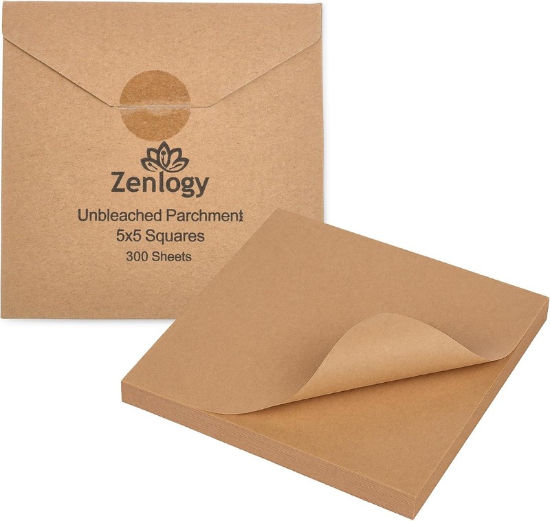 5×5 Small Parchment Squares (300 sheets) – Unbleached, Non-sti,