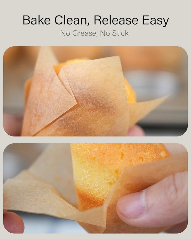 200pcs Natural Mini Tulip Cupcake Liners for Baking Cups, Unbleached, Greasep... gallery