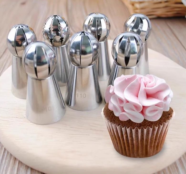 Russian Piping Tips Set, 3 Pcs Stainless Steel Icing Flower Silver gallery