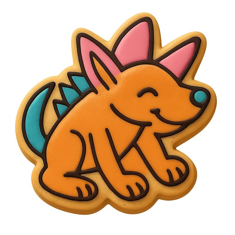 Playful Aardwolf Cookie Cutter & Stamp, Fondant & Clay - 4x3.6 gallery