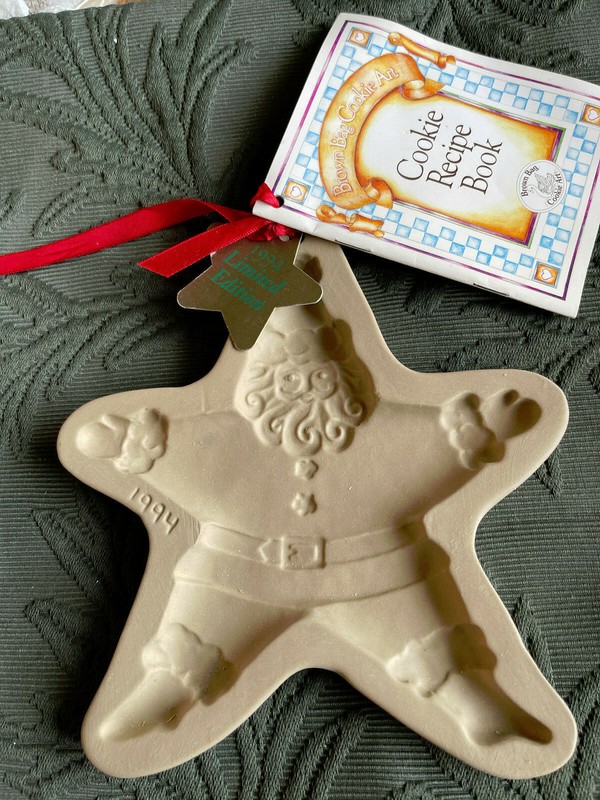 Vintage Brown Bag Cookie Art Mold Star Santa 1994 Limited Edition Unused