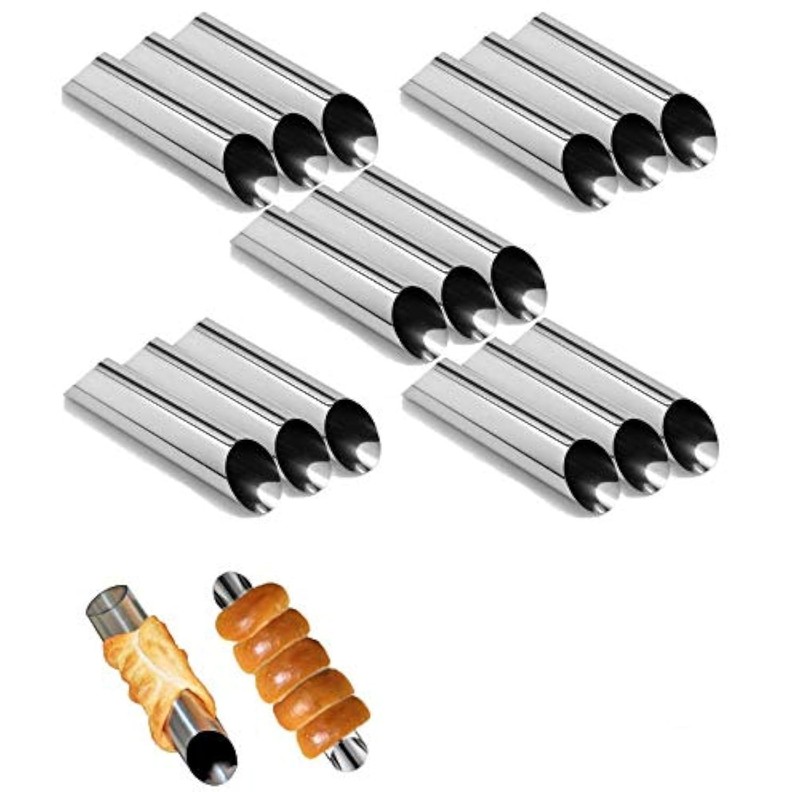 Cannoli Tubes 5 Inch Stainless Steel Forms Pastry Molds Cream Horn Shell 15 PCS