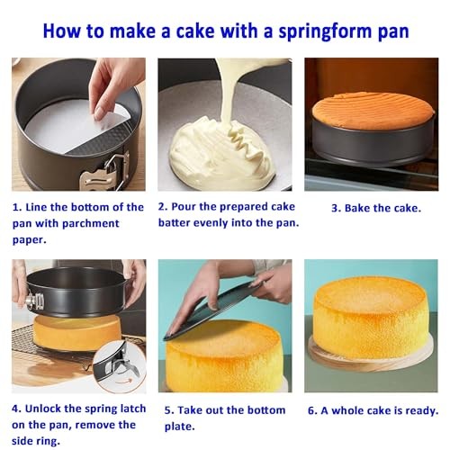 Springform Cake Pan Set with Cake Decorating Kit, Non-stick Leakproof Round gallery