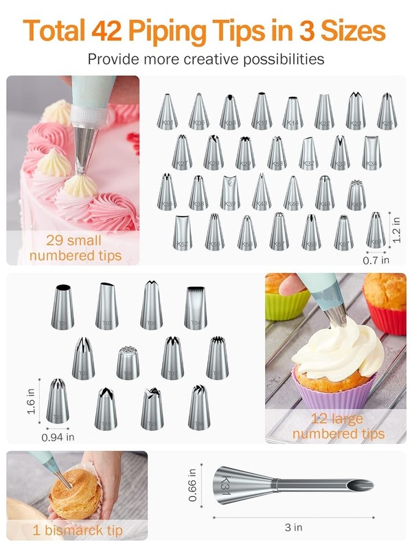 Professional Grade Cake Decorating Tools Set with Durable Stainless Steel Tips gallery