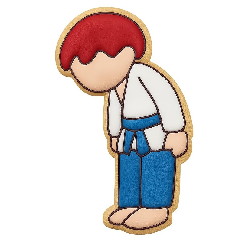 Karate Boy Bowing Cookie Cutter & Stamp, Fondant & Clay - 4x2.3 gallery