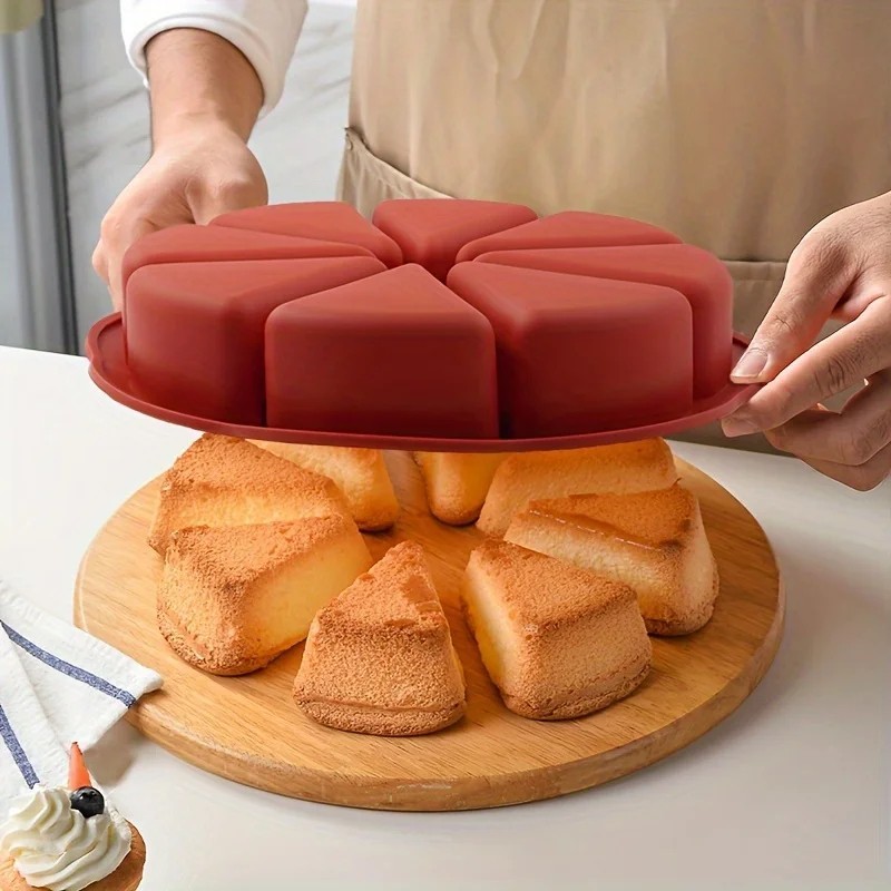 Silicone Triangle Cake Mold Set 8-Cavity Non Stick Baking Brownies Pancake gallery