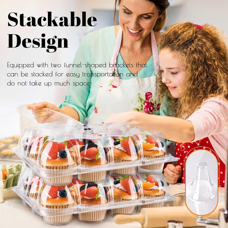 12 Count Cupcake Containers 6 Pack Cupcake Holders Plastic Clear Reusable Cupcak gallery