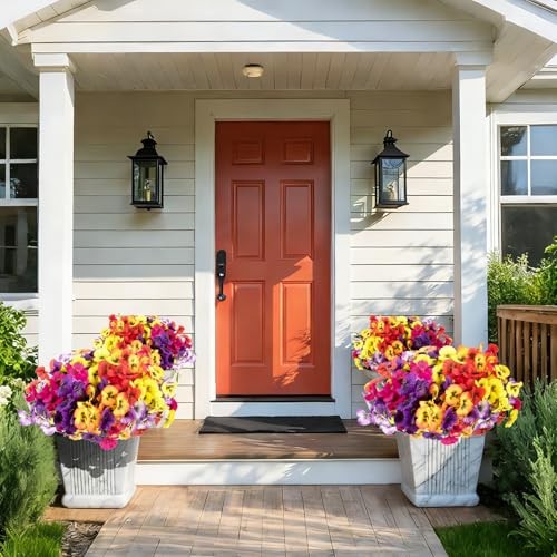 18 Bundles Artificial Flowers Outdoor Fake Flowers Pansies 18 Pcs- Mix Color gallery