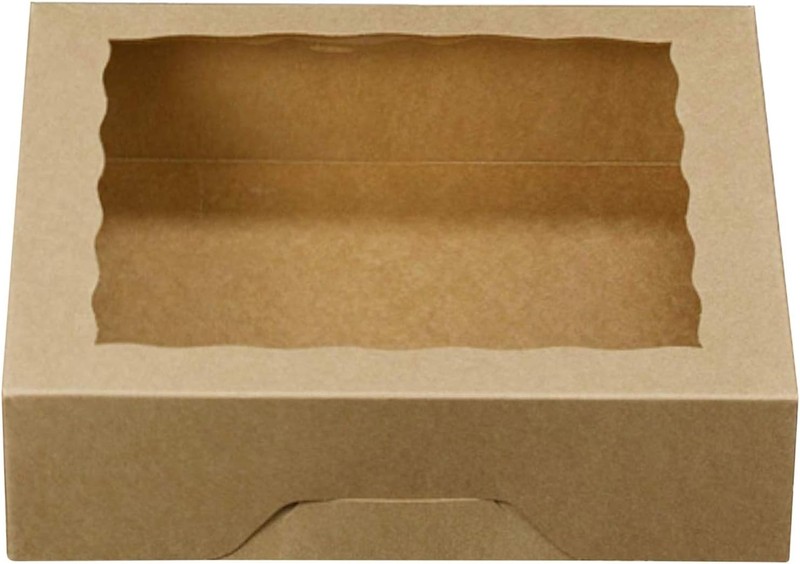 10inch Kraft Bakery Pie Boxes with PVC Window Large Cookie Box 12 Pack gallery