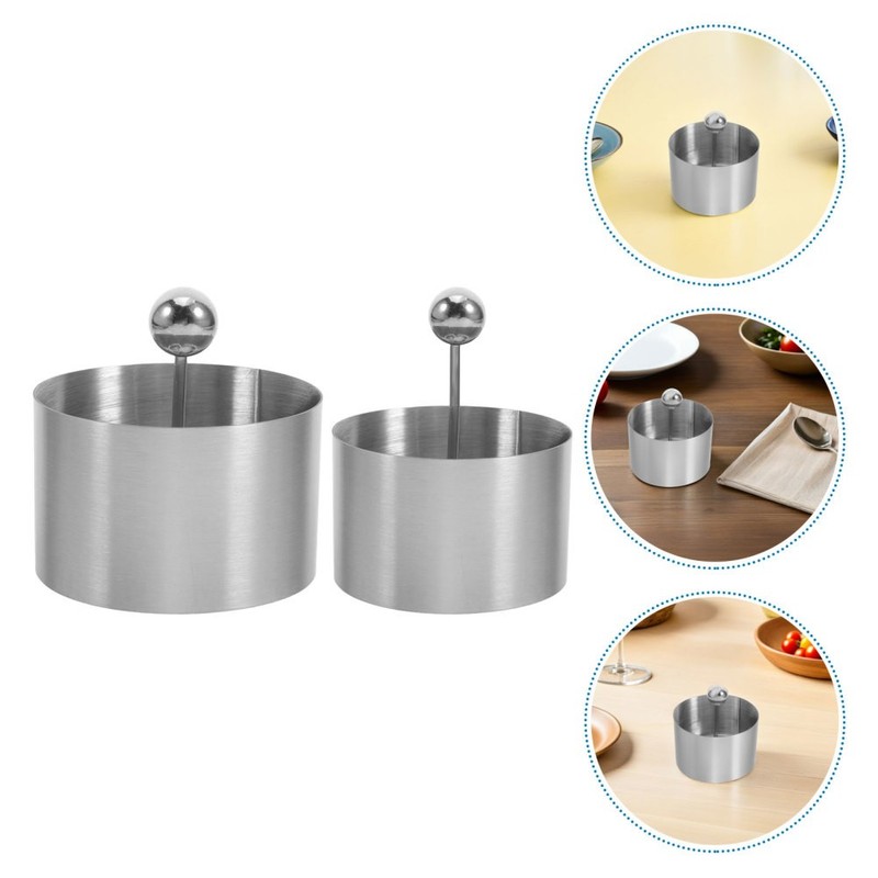 2 Pcs Kitchen Gadget Lunch Meat Press Patty Mold Metal Hamburger gallery