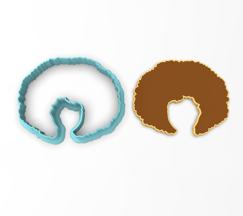 Afro Lady Cookie Cutter Outline #1 | African Women Hair Hairstyle Fro Curly Curl
