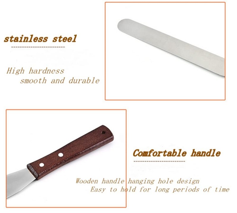 2-Pack 6" Stainless Steel Cake Spatula with Wooden Handle for Spreading gallery