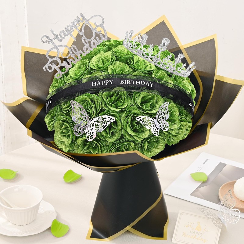 Waipfaru Glitter Roses Bouquetbirthday Gifts For Women Momdiy Fake Flowers gallery