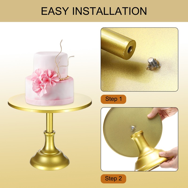 4pcs Metal Cake Stands 3/8/10/12 Inch Dessert Table Display Set, Silver gallery