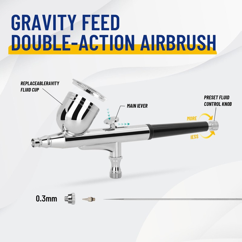 Timbertech Professional Double Action Airbrush BD-130 Mounted 0.3mm black gallery
