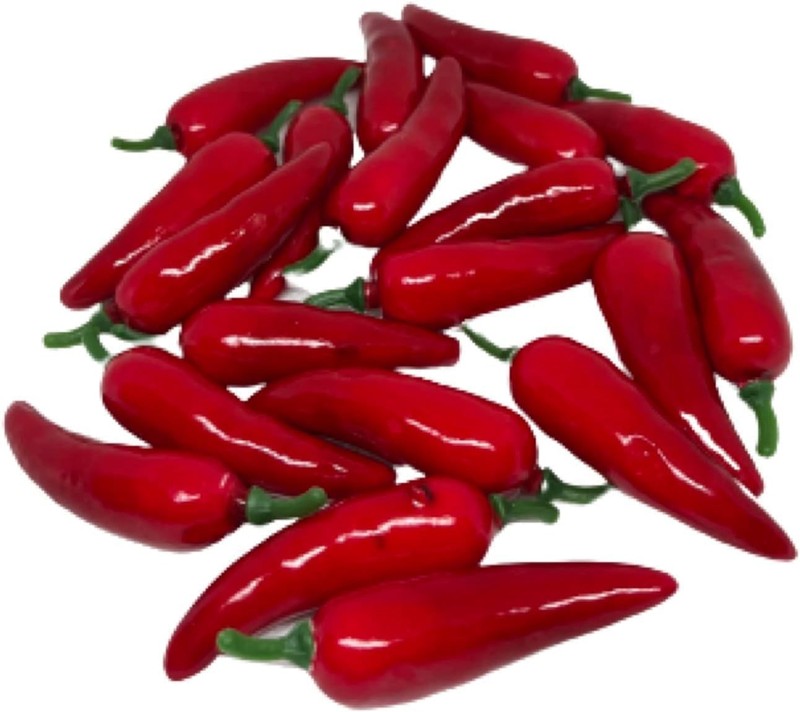 20Pcs Artificial Chili Peppers Decor, Realistic Red Plastic Vetables for