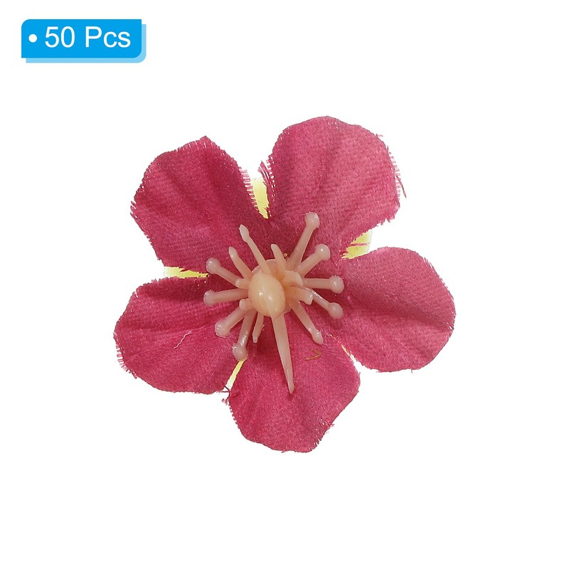 0.98" Artificial Cherry Flower Heads 50 Pack Pink Roses gallery