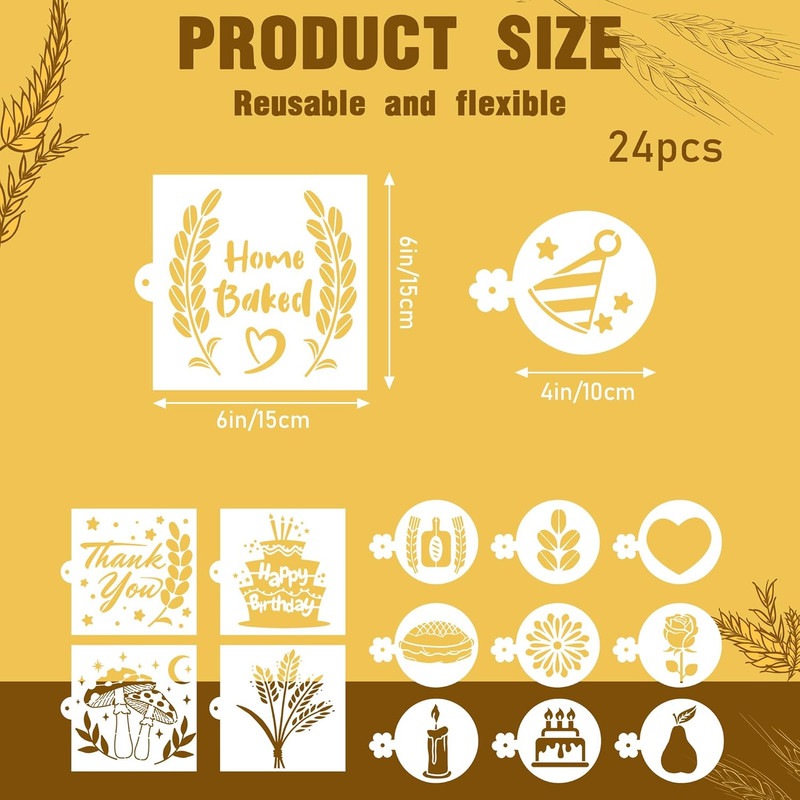 Bread Stencils for Sourdough - 24 Pcs Bread Stencils for Baking, Sourdough Bread gallery