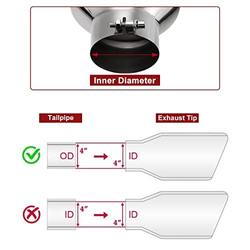 4 inch Inlet 8 inch Outlet Exhaust Tip Stainless Steel 4" to 8" Tail Pipe gallery