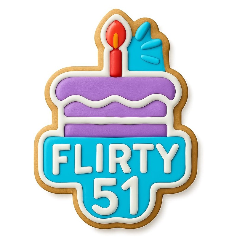 Flirty 51 with a Wink Cookie Cutter & Stamp, Fondant & Clay - 3x4" gallery