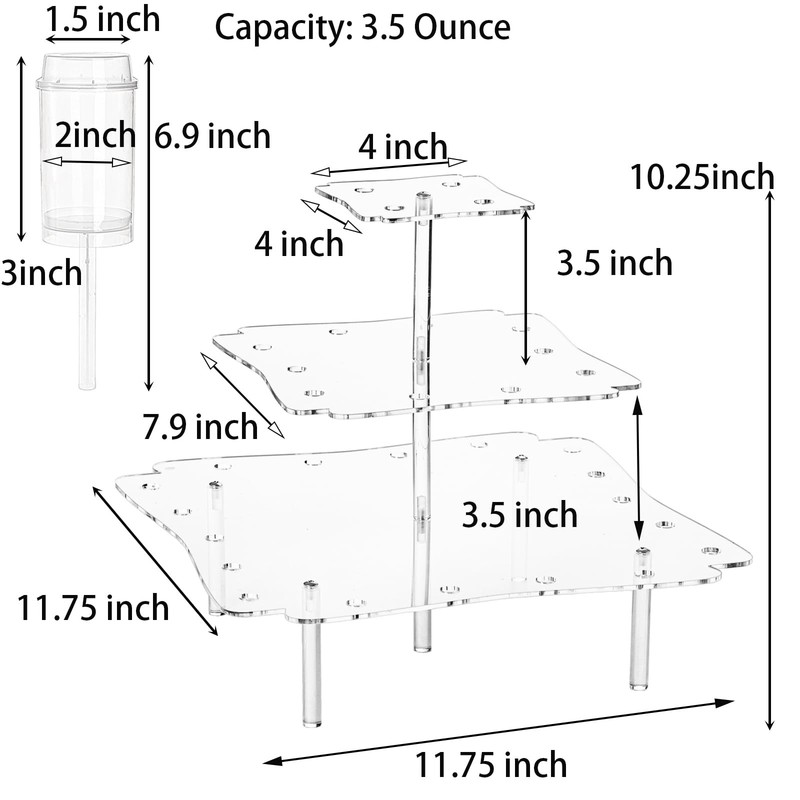 TOPZEA 32 Pack Push Cake Pop Containers & 32 Holes Acrylic Clear Cake Stand, ... gallery