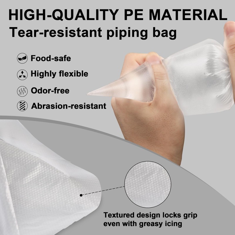 TOPULORS Disposable Piping Bags, 12"H 14" Full Size, 100PCS Pastry Bags with ... gallery