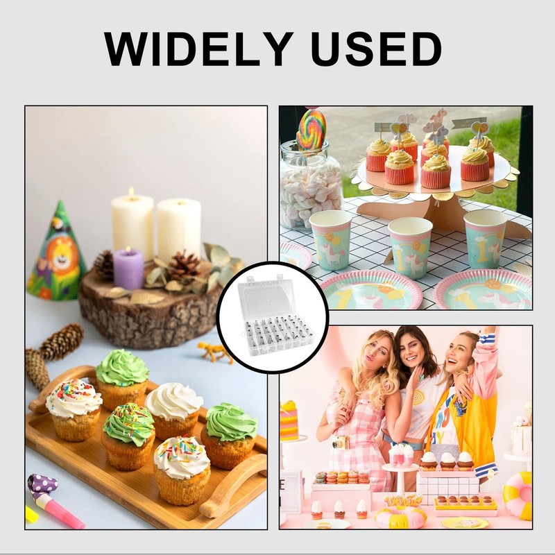 Piping Tips Set with Organizer Case, Stainless Steel Cake Decorating Tips for... gallery