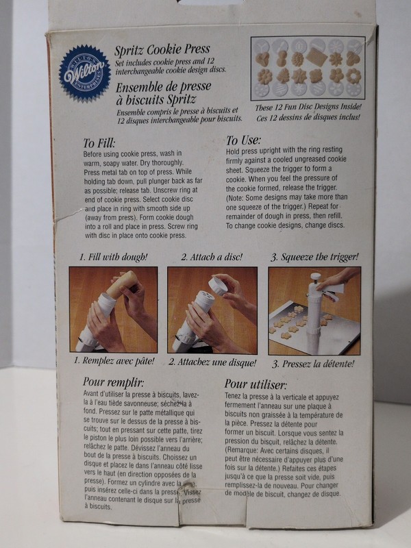 Wilton Spritz Cookie my Press Box Includes 12 Disks For Multiple Cookie Designs. gallery