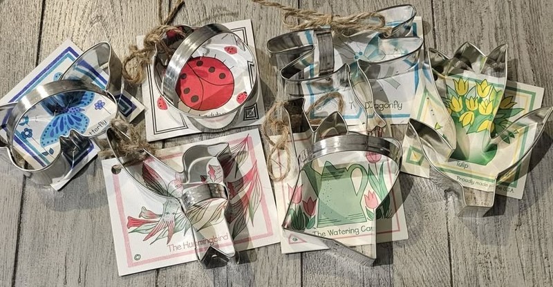 6pc Set Spring Themed Ann Clark Cookie Cutters – Butterfly, Ladybug, Tulip etc