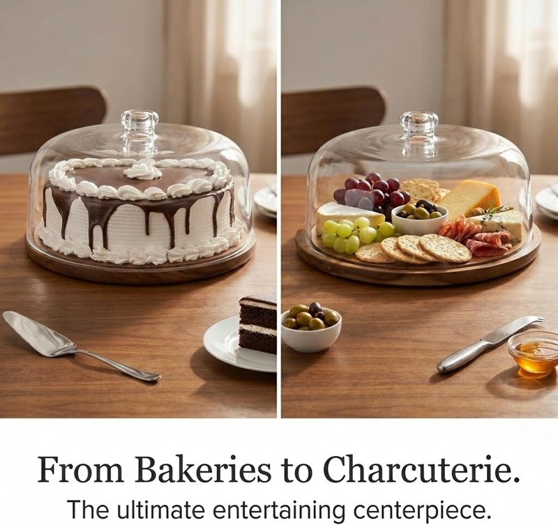 Sophisticated Cake Server Platter with Acrylic Lid - Ideal for Entertaining gallery