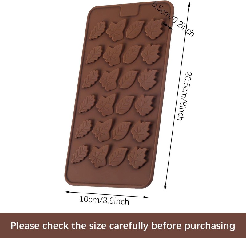 4 Pcs Cake Chocolate Candle Melts Silicone 3D Mini Fall Maple Leaf Molds gallery