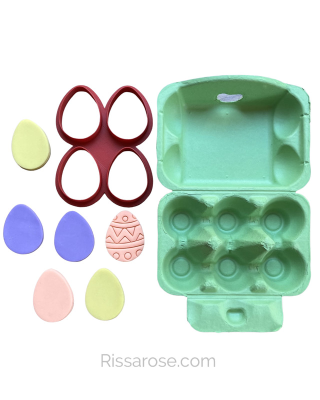 Multi eggs Cutter Cookie Fondant Easter fit egg carton