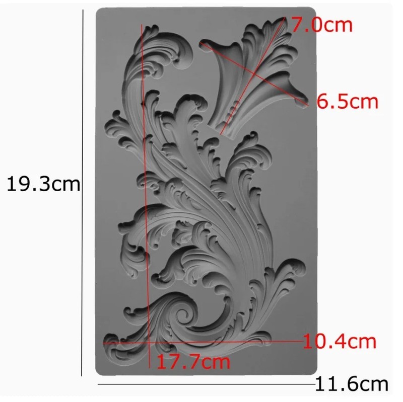 Baroque Scroll Silicone Mold Fondant Resin Plaster Cake Decor Tool gallery