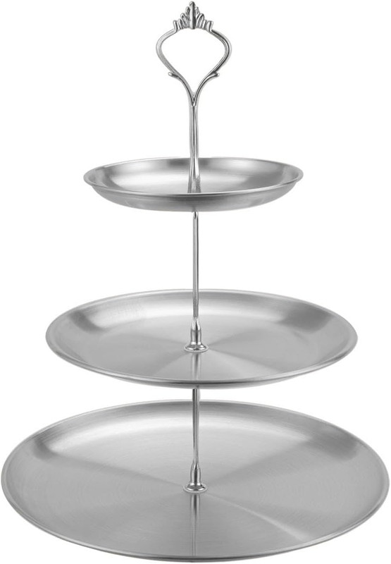 Stainless Steel 3 Tier Cupcake Stand, Tiered Trays Three Layer Cake Stand 3 Tier gallery