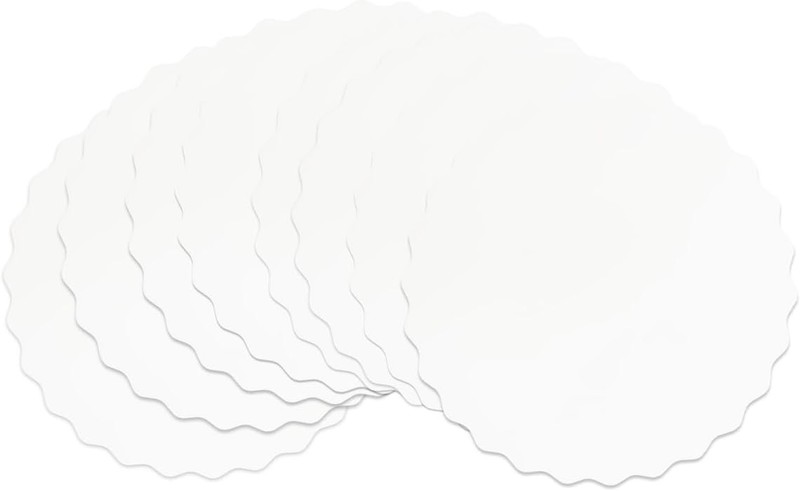 12 Inch White Wave Cake Boards Round 15-Packs Circles Rounds Base Food-Grade gallery