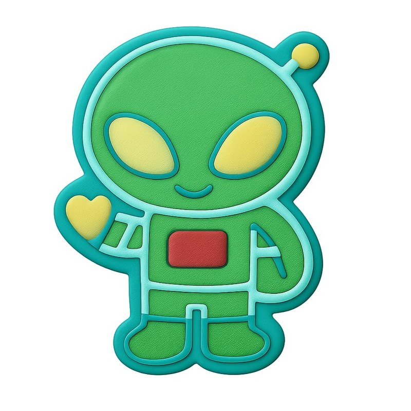 Chibi Alien in Spacesuit Cookie Cutter & Stamp – 3×4