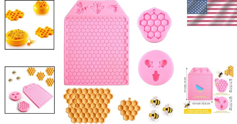 Easy-Clean 3-Pack Bee Silicone Molds – Ideal for Chocolates, Candies, and More gallery