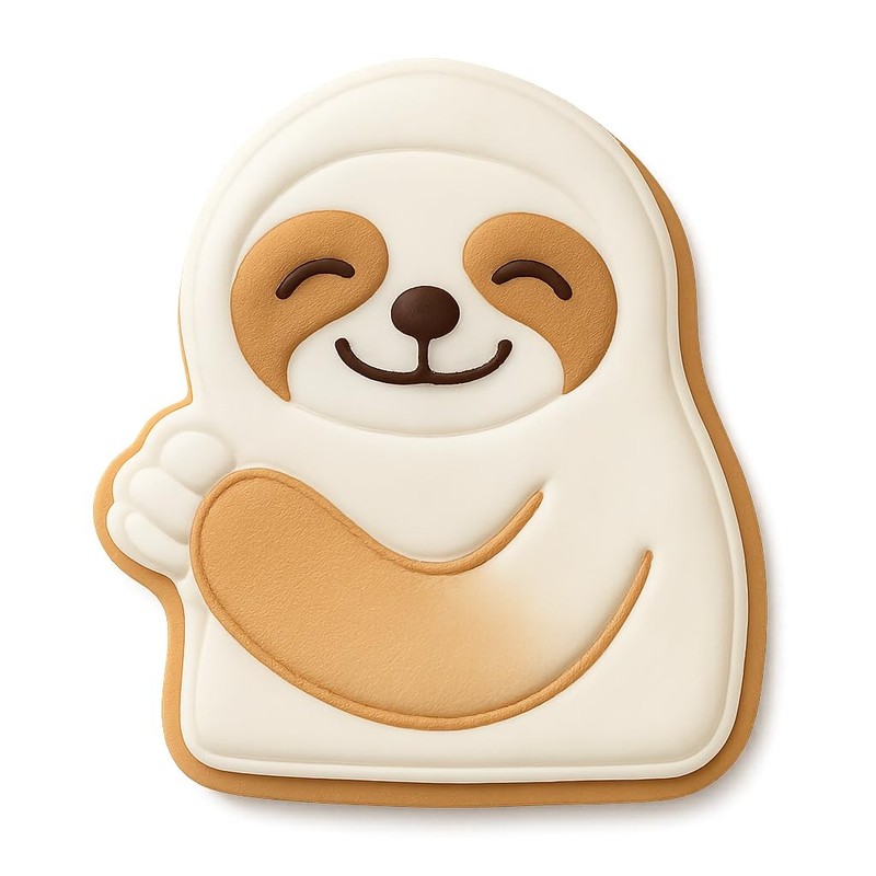 Smiling Sloth Cookie Cutter & Stamp - 4x3 Fun Kitchen Baking gallery