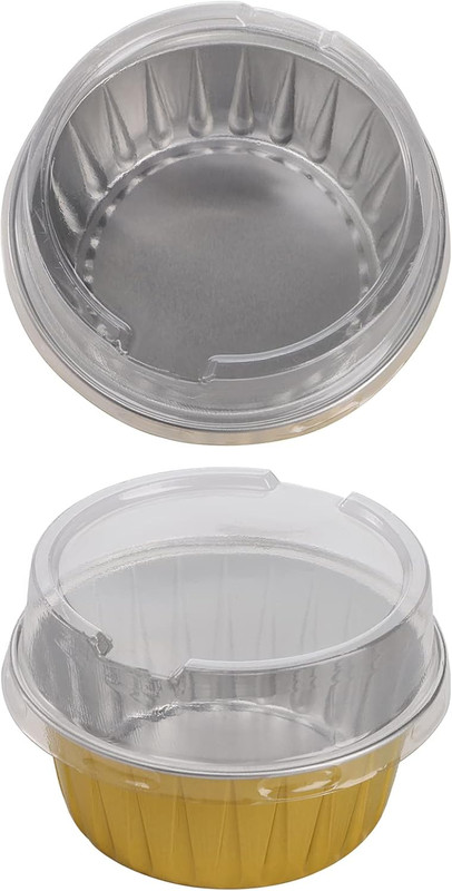 DEAYOU 100-Pack Aluminum Foil Baking Cups with Lids, 5Oz Disposable Muffin Cupca gallery