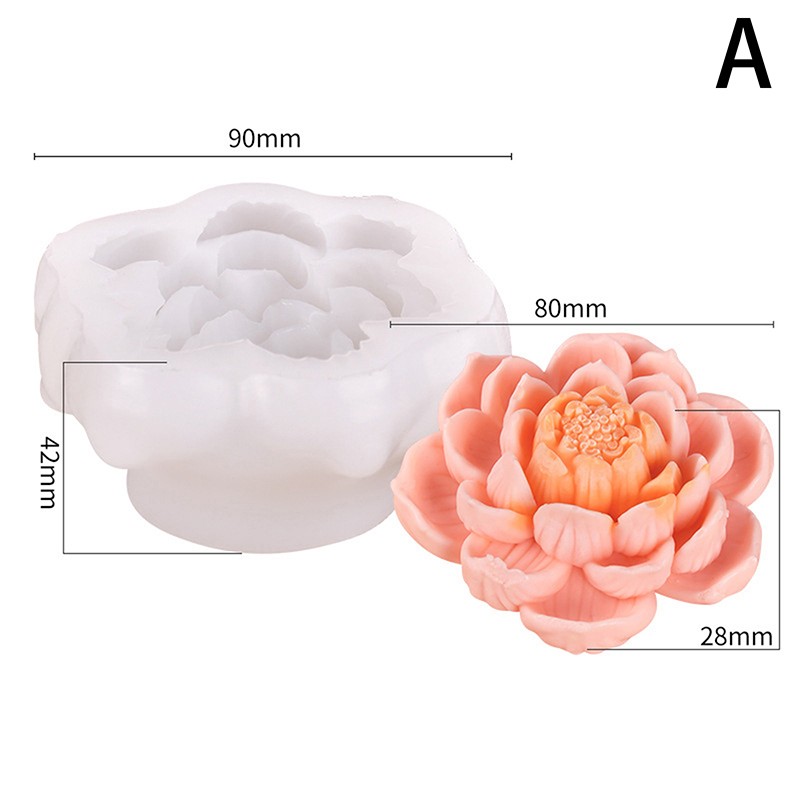 3D Lotus Silicone Molds DIY Flowers Fondant Cupcake Chocolate Candy Baking Mould
