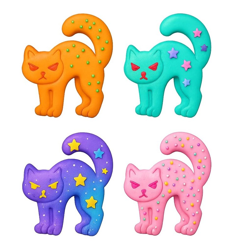 Angry Cat Cookie Cutter & Stamp 4x3" for Baking Fondant Clay for Cat Lovers gallery